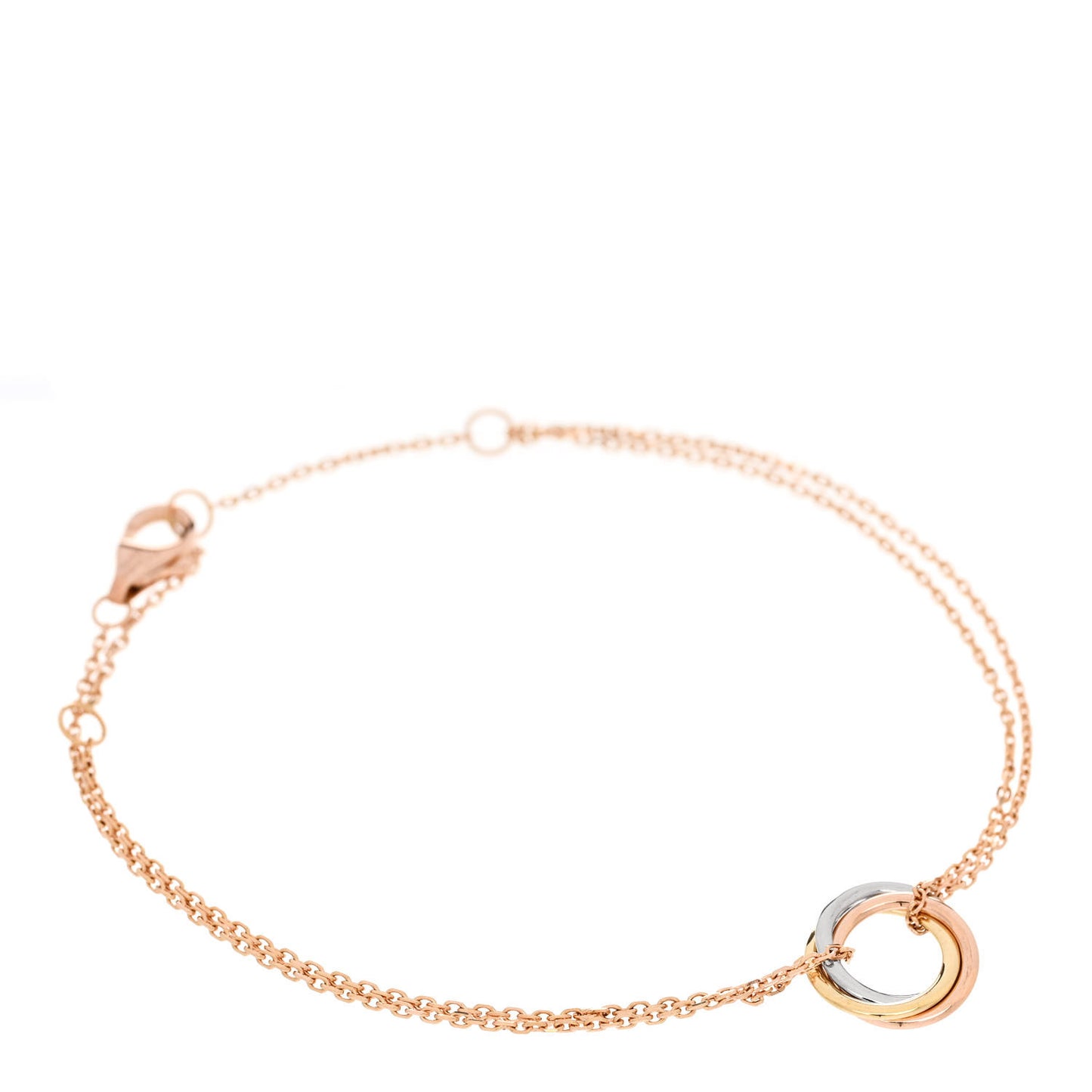 18K Pink Yellow White Gold Trinity Bracelet