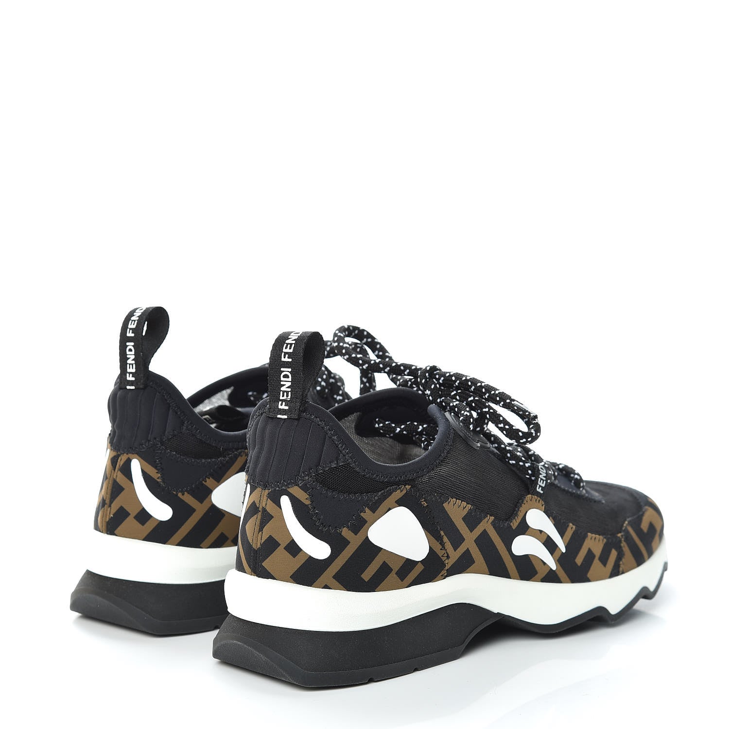 Fendi Technical Mesh Lycra FFreedom Patchwork Sneakers 36 Black Tobacco 4 of 9
