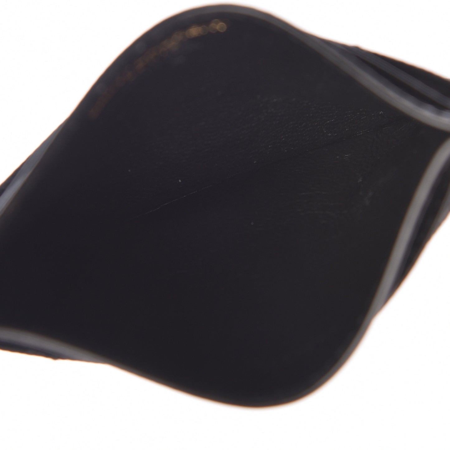 Grain De Poudre Matelasse Chevron Monogram Credit Card Case Black