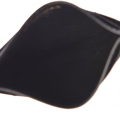 Saint Laurent Grain De Poudre Matelasse Chevron Monogram Credit Card Case Black 5 of 8