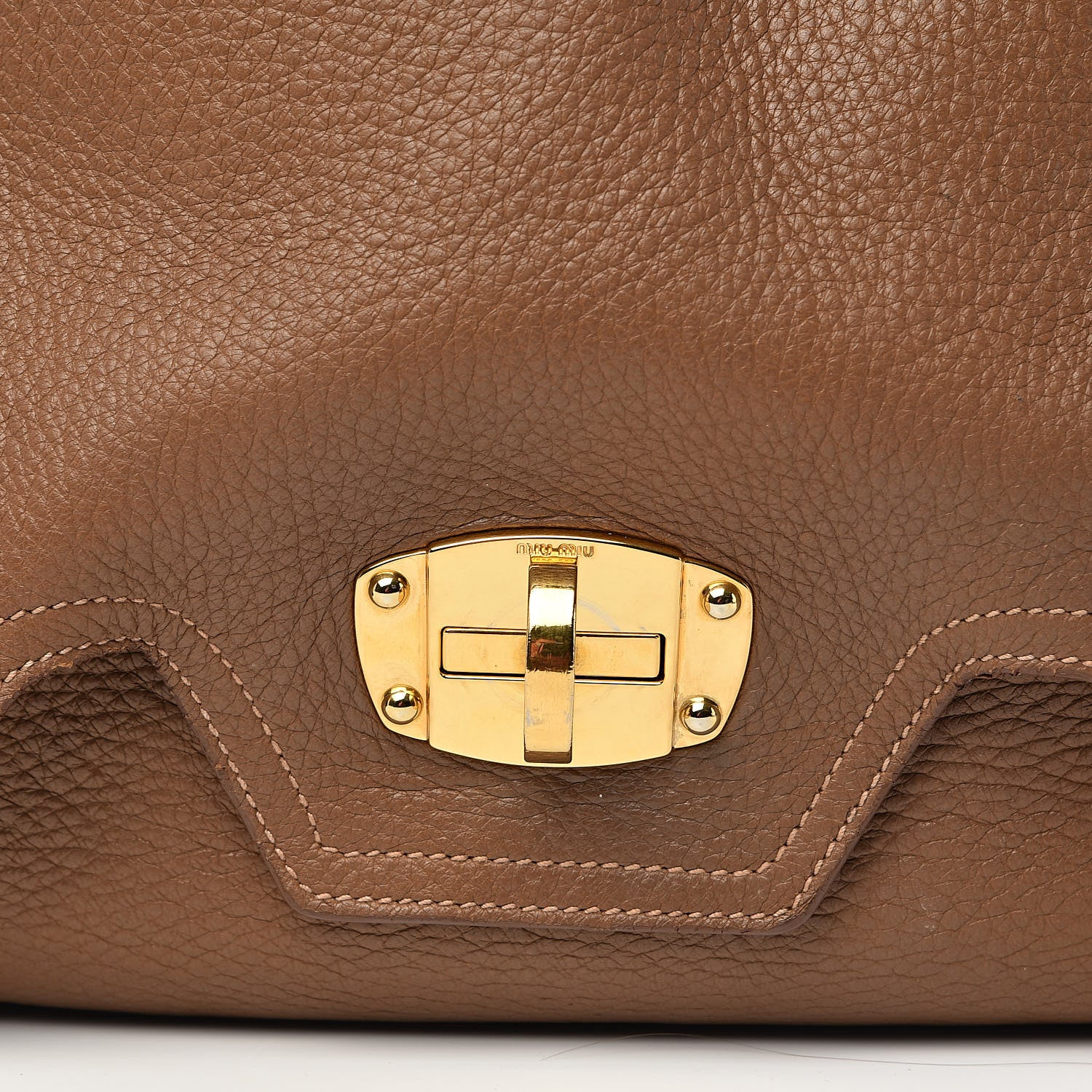 Miu Miu Cervo East-West Flap Satchel Cammello 16 of 16