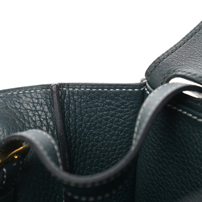 Hermes Taurillon Clemence Halzan 31 GM Vert Cypress 7 of 10