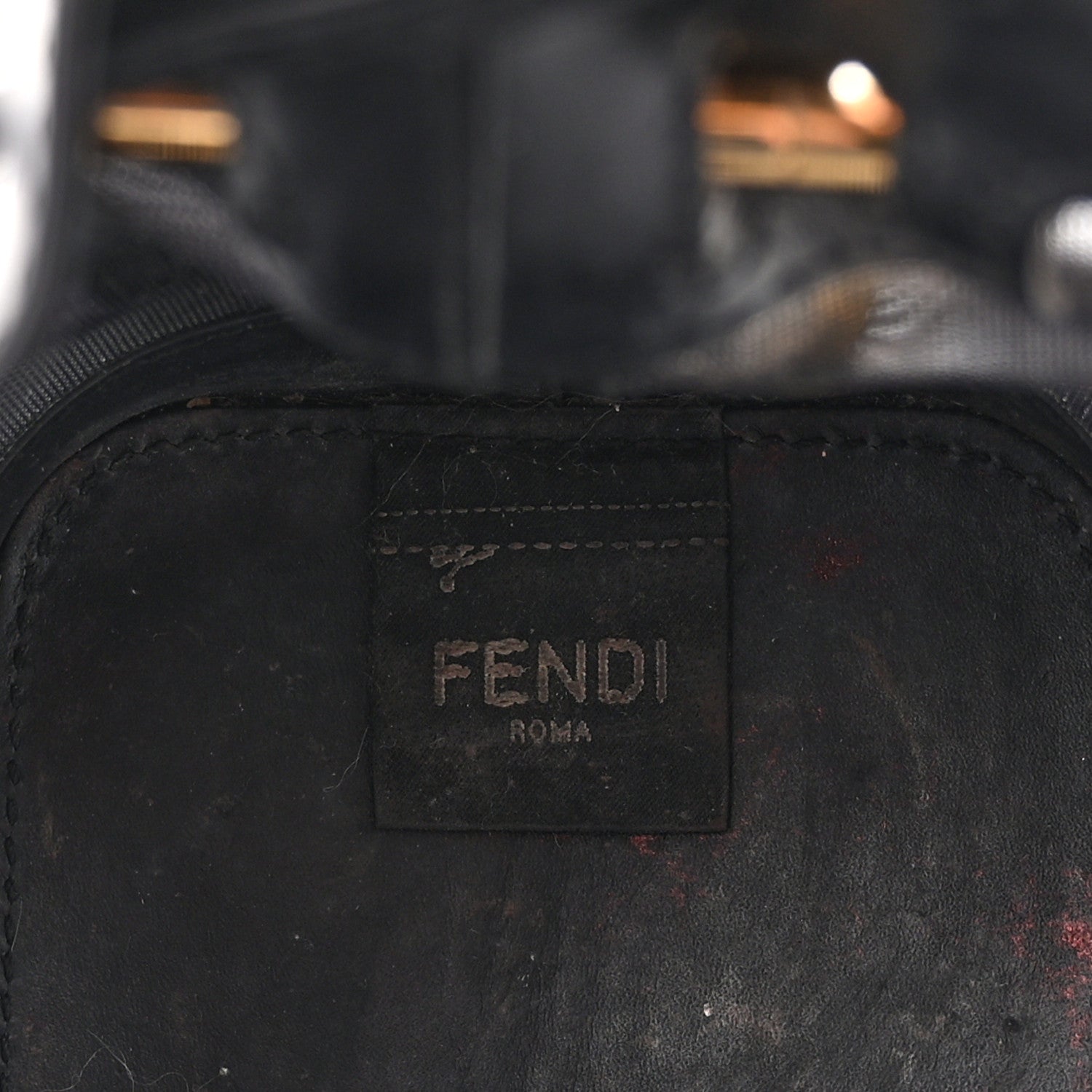 Fendi Mesh Vitello King F is Fendi Logo Embroidered Mini Mon Tresor Bucket Bag Black 6 of 11