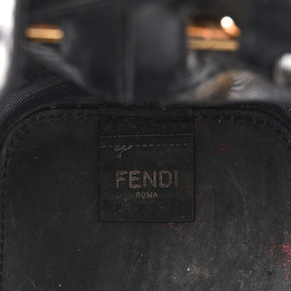 Fendi Mesh Vitello King F is Fendi Logo Embroidered Mini Mon Tresor Bucket Bag Black 6 of 11