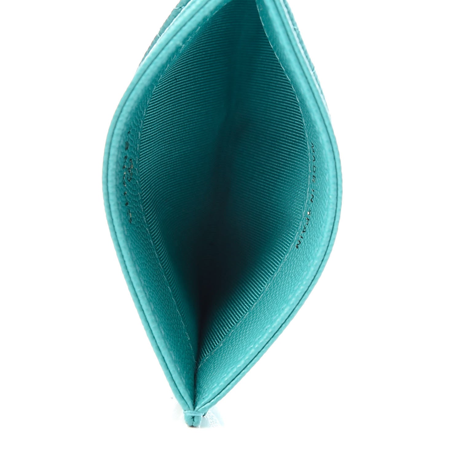 Chanel Caviar Quilted Card Holder Turquoise 5 of 9