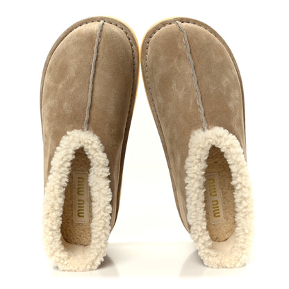 Miu Miu Shearling Suede Ankle Boots 40 Deserto 2 of 10
