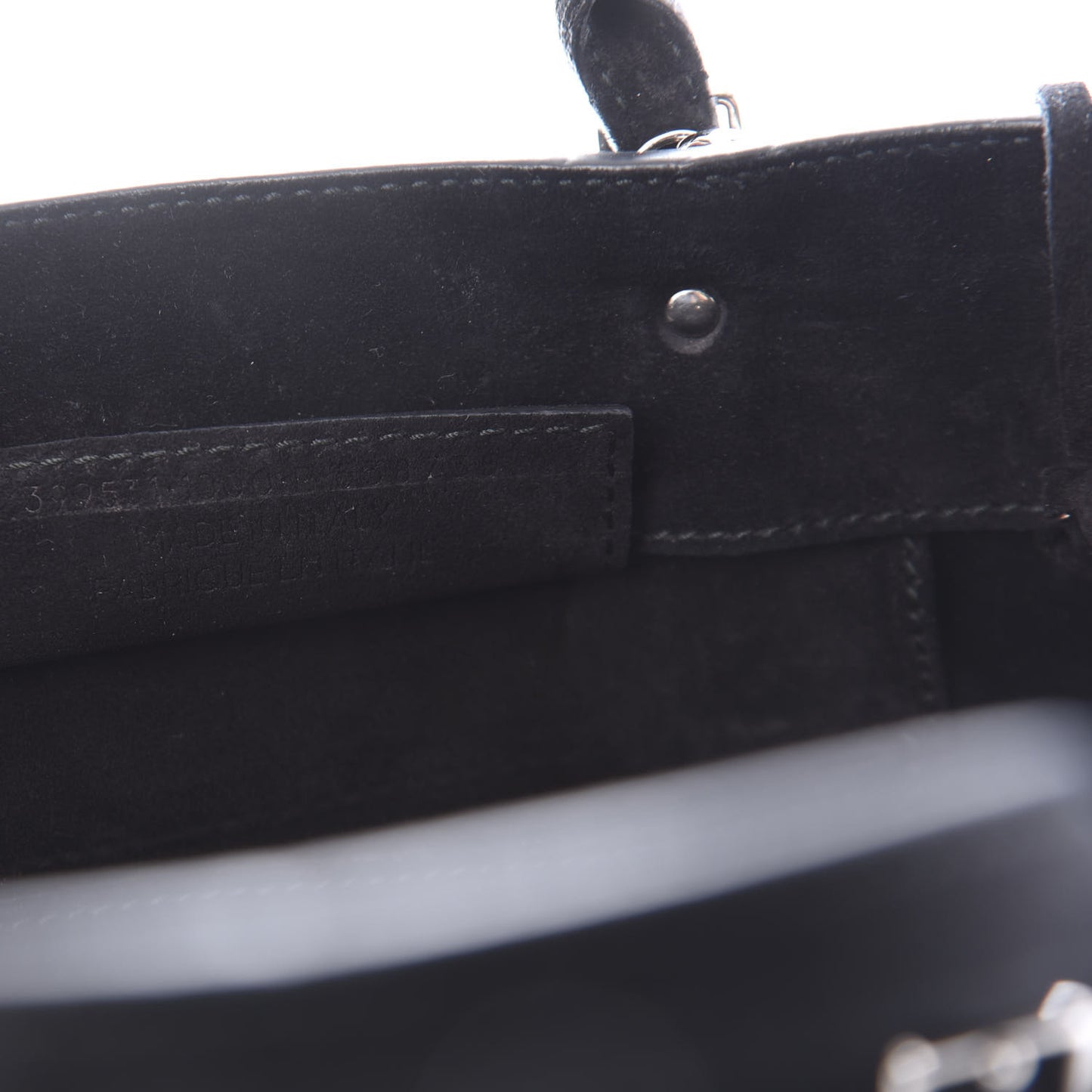 Baby Daim Suede Plate Hardware Papier A6 Zip Around Tote Black