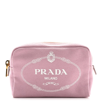 Prada Canvas Canapa Logo Pouch Alabastro 1 of 7