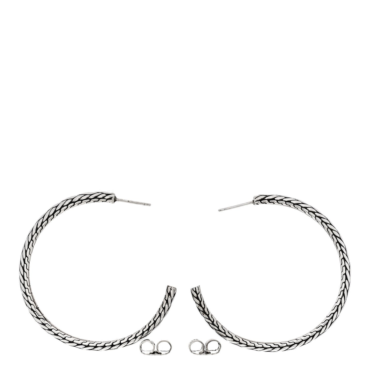 Sterling Silver Kepang Large Hoop Earrings