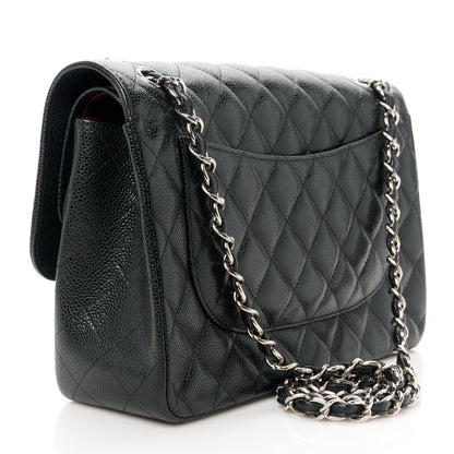Chanel Caviar Quilted Jumbo Double Flap Black 3 of 12