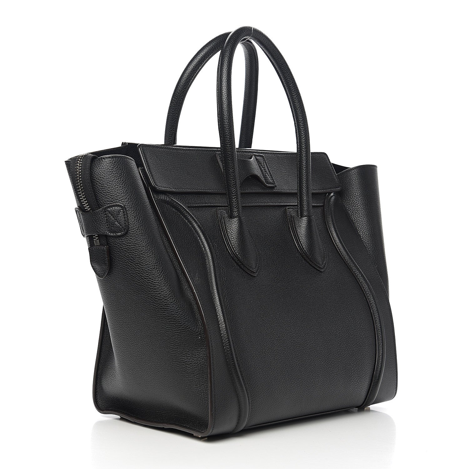 Celine Drummed Calfskin Mini Luggage Black 2 of 11