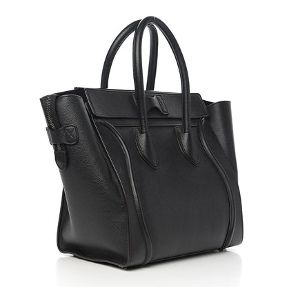 Celine Drummed Calfskin Mini Luggage Black 2 of 11