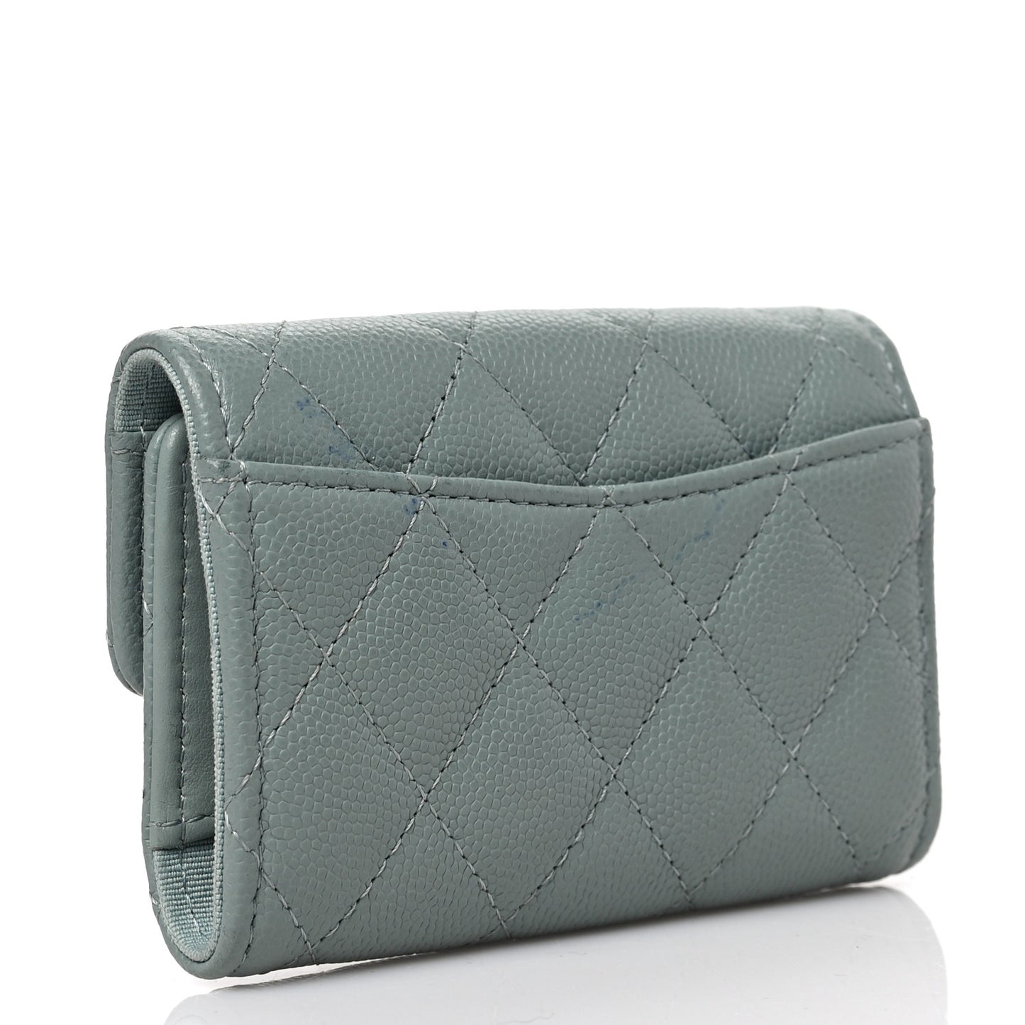 Caviar Quilted Classic 4 Key Holder Wallet Grey