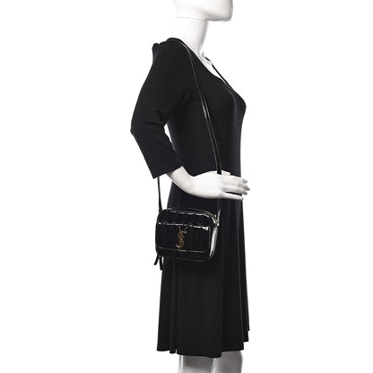 Saint Laurent Patent Matelasse Monogram Toy Vicky Camera Bag Black 2 of 10
