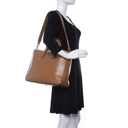 Fendi Vitello Glacier Medium FF Tote Nocciola 2 of 9