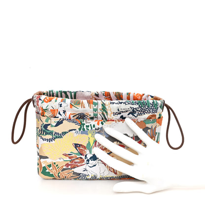 Hermes Silk Barenia En Liberte Fourbi 20 PM Orange Gris Mouette Fauve 2 of 7