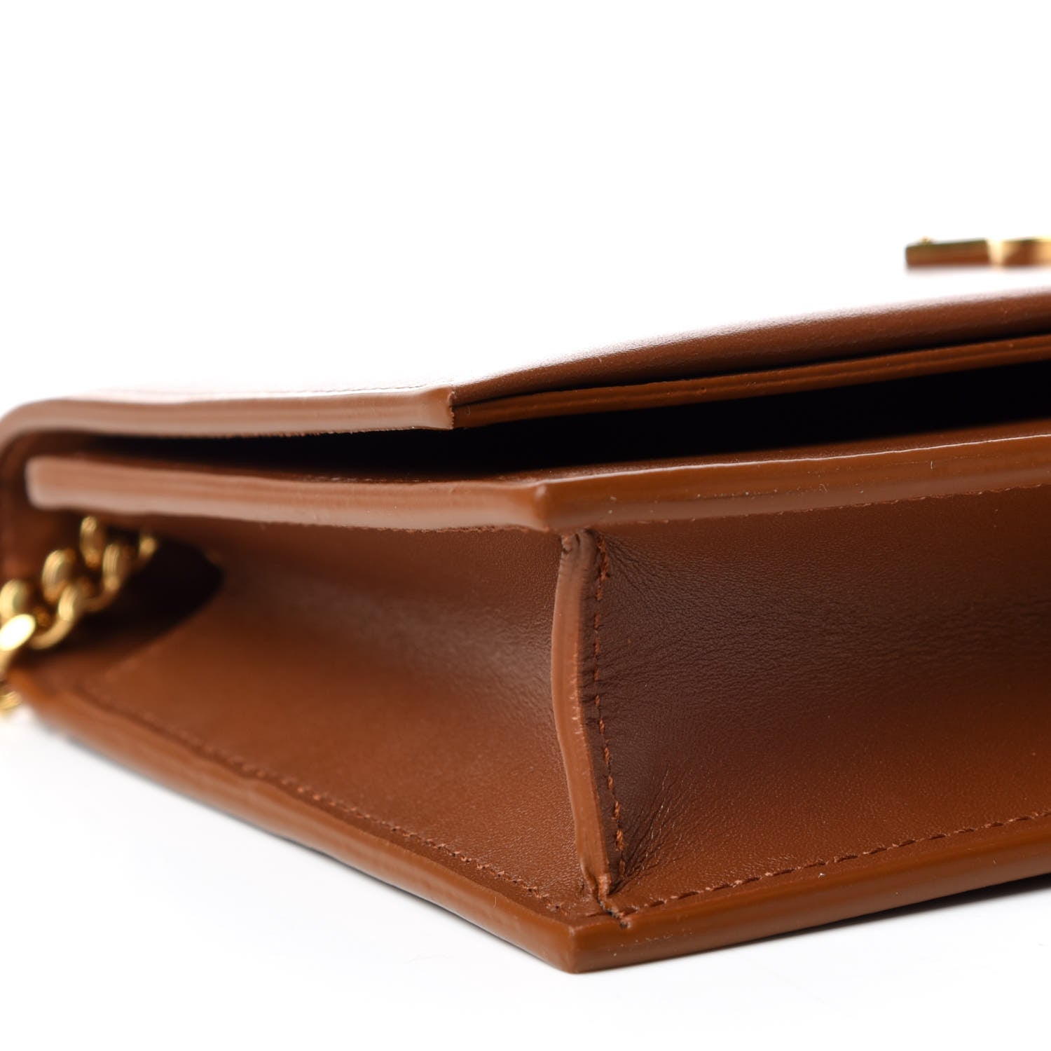 Saint Laurent Smooth Calfskin Classic Monogram Kate Tassel Chain Wallet Brown 5 of 9