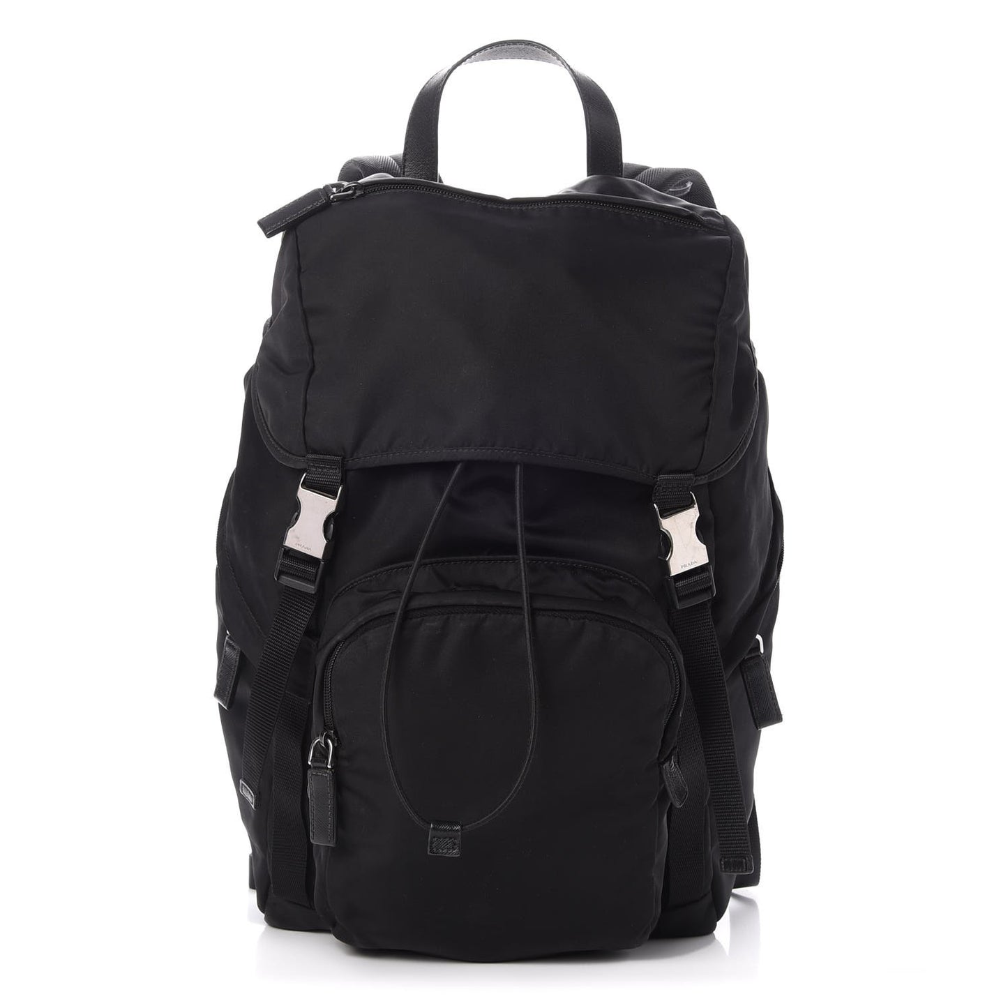 Tessuto Nylon Double Buckle Backpack Black