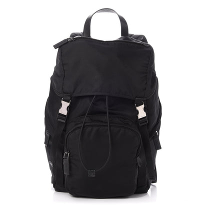 Prada Tessuto Nylon Double Buckle Backpack Black 1 of 9