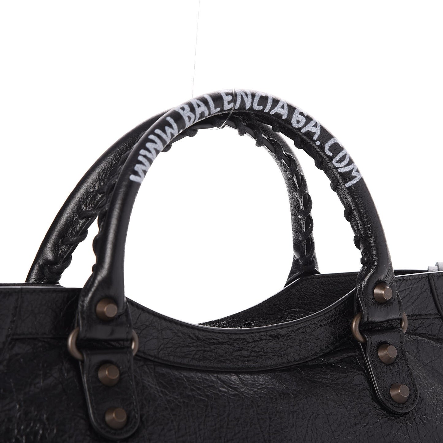 Agneau Arena Graffiti Short Strap Classic Hardware City Black White