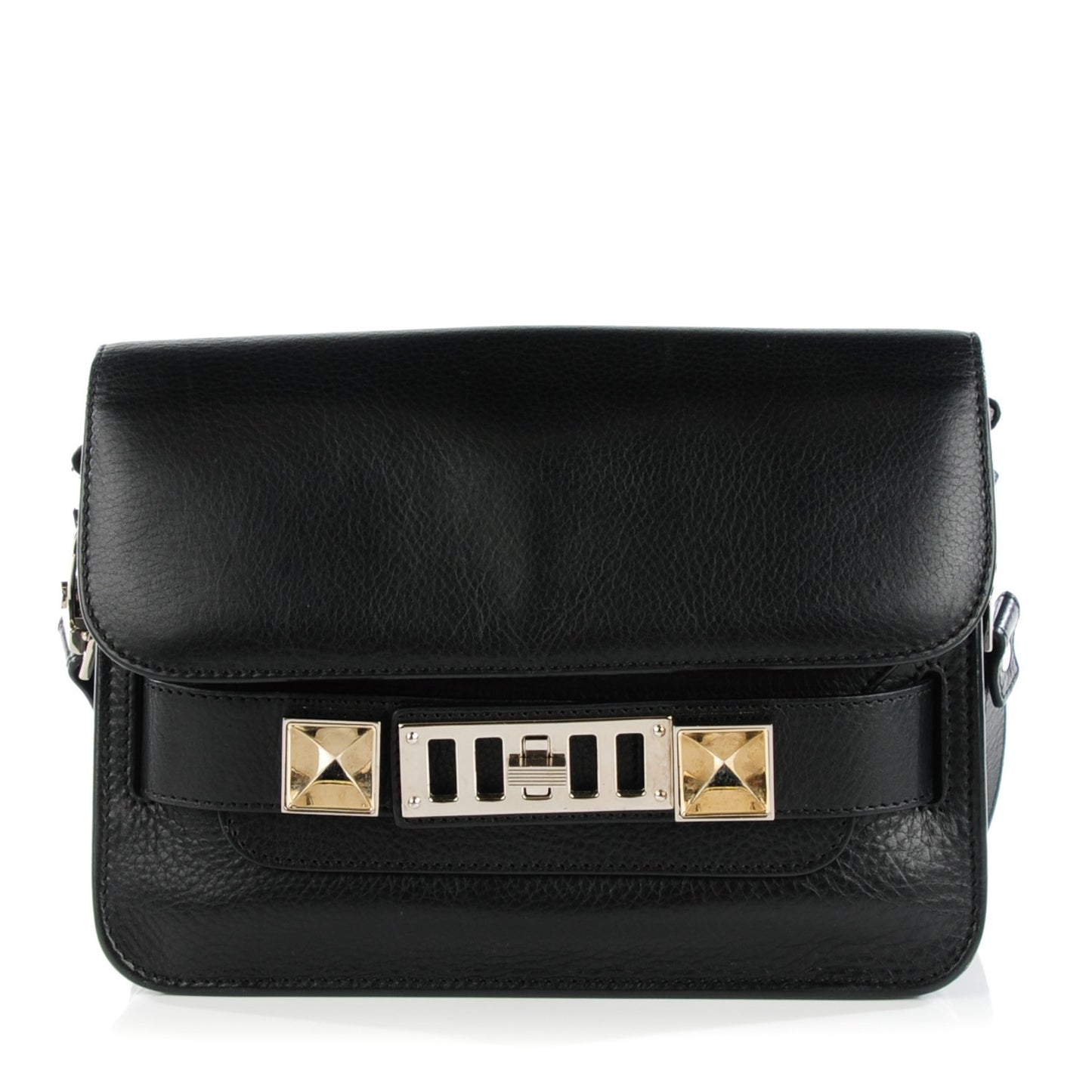 Textured Calfskin Mini PS11 Classic Shoulder Bag Black