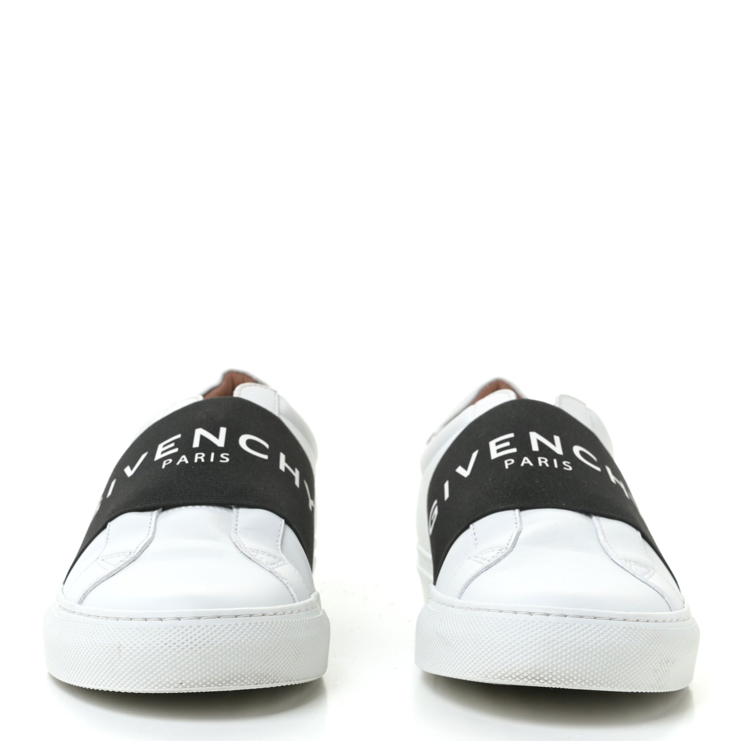 Calfskin Band Logo Womens Urban Street Sneakers 39.5 White Black