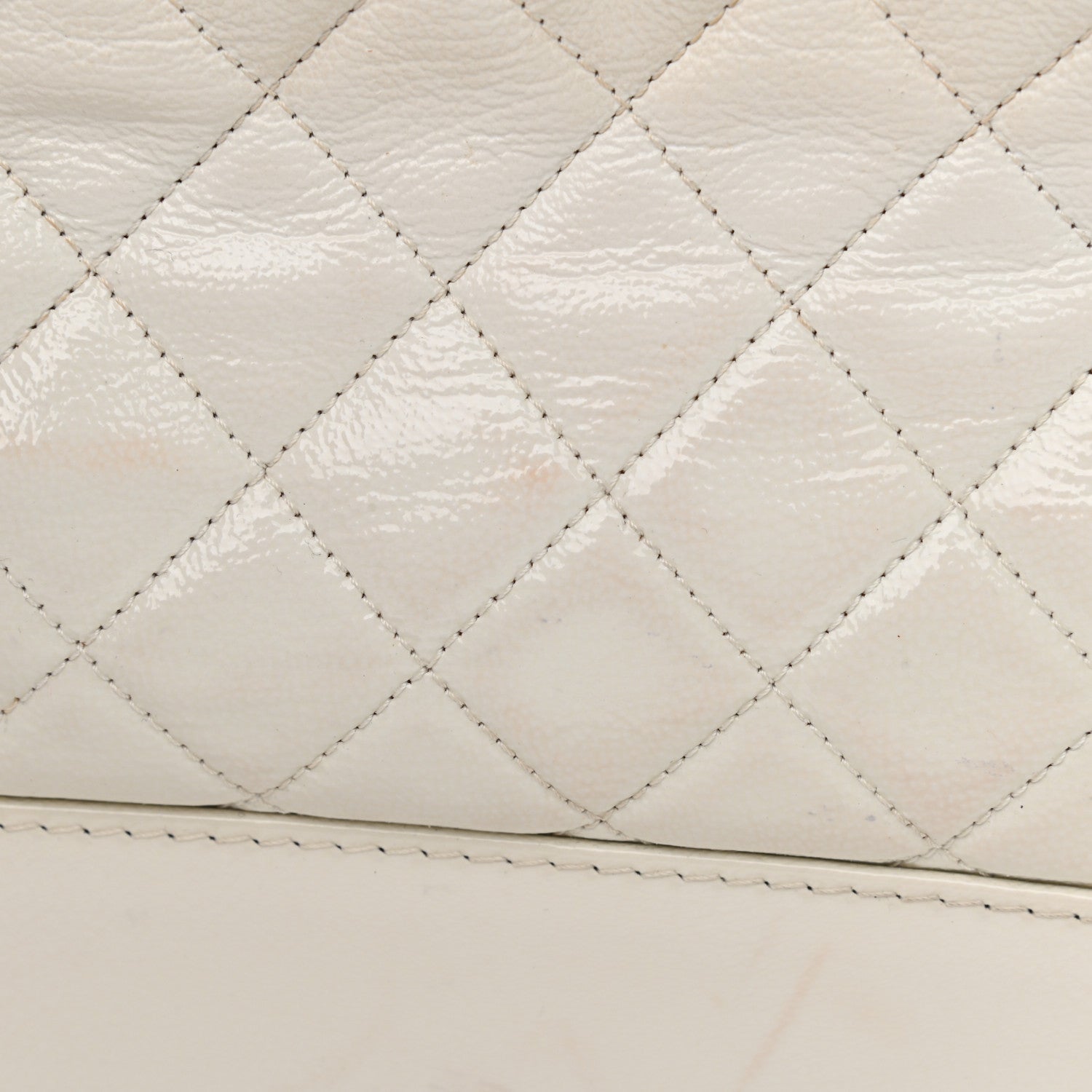 Chanel Patent Goatskin Quilted Medium Gabrielle Hobo White 17 of 25