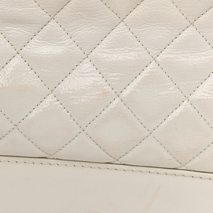 Chanel Patent Goatskin Quilted Medium Gabrielle Hobo White 17 of 25