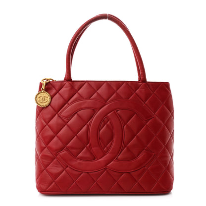 Chanel Lambskin Quilted Medallion Tote Red 1 of 12