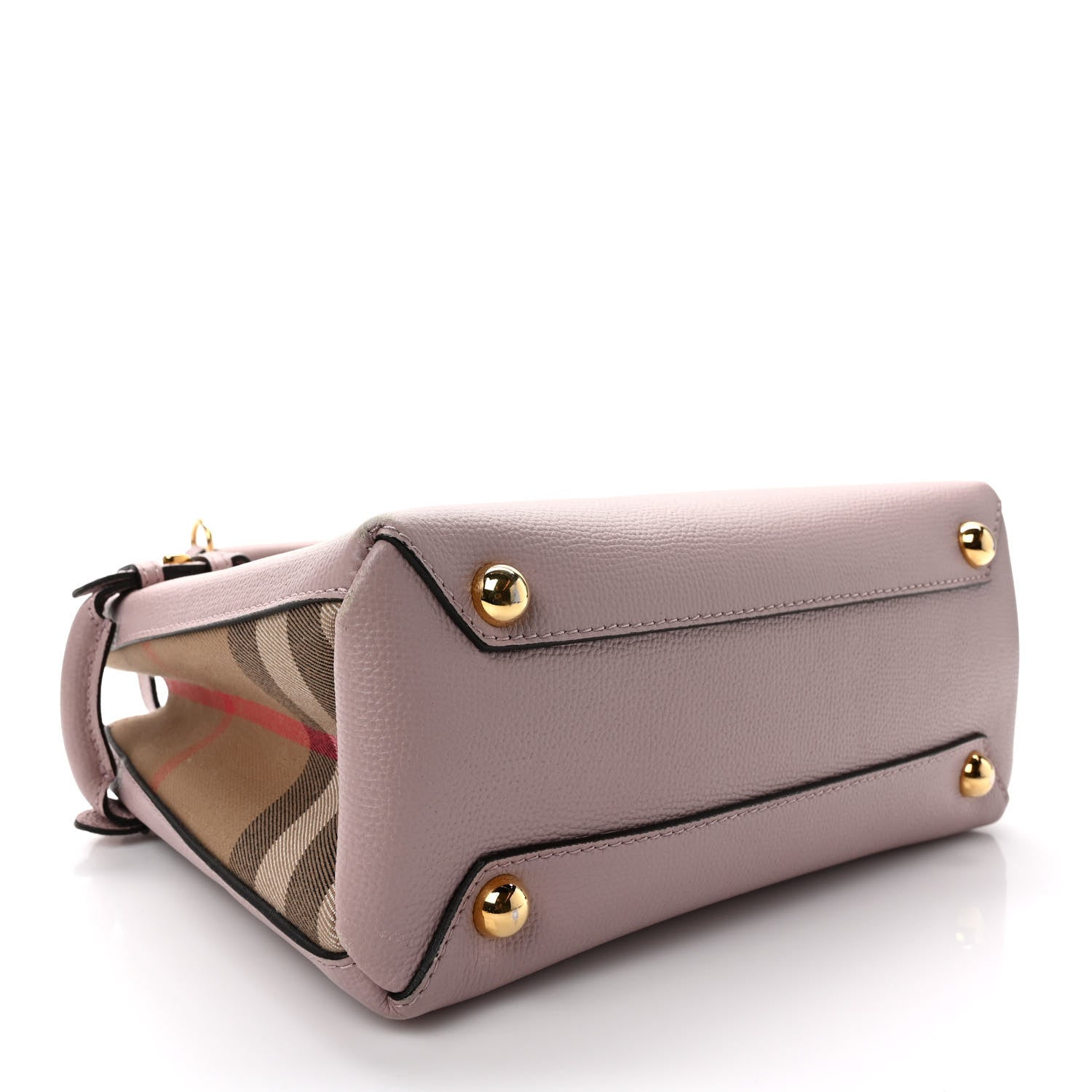 Burberry Grainy Calfskin House Check Small Banner Tote Pale Orchid 4 of 10