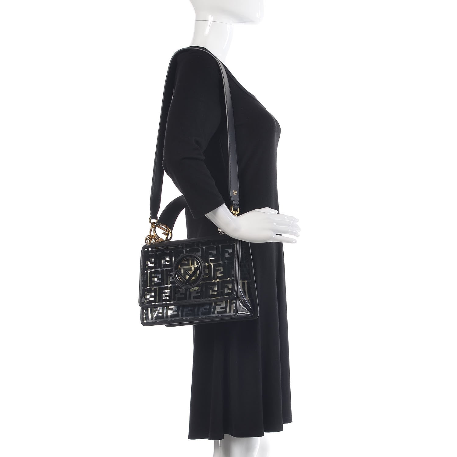 Fendi TPU FF Vitello Century F is Fendi Kan I Shoulder Bag Black 2 of 9
