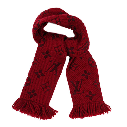 Louis Vuitton Wool Silk Logomania Scarf Rubis 1 of 3