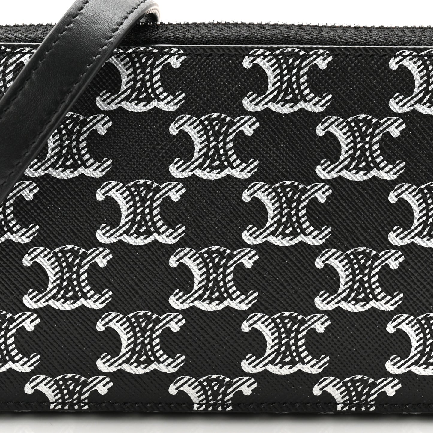 Triomphe Canvas Horizontal Pouch Silver Black