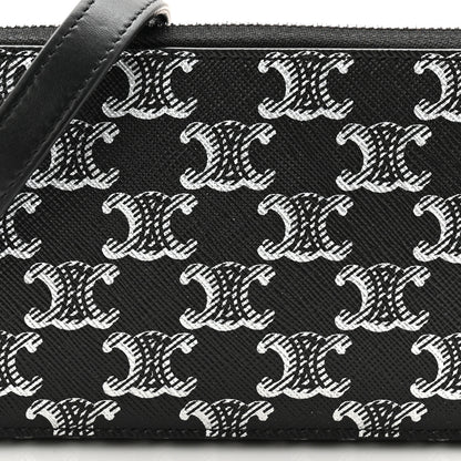 Celine Triomphe Canvas Horizontal Pouch Silver Black 17 of 23