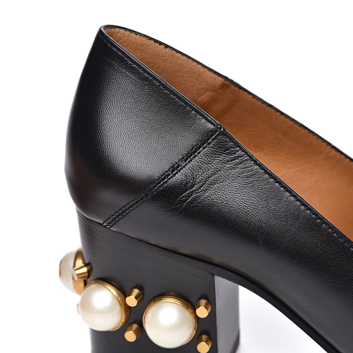 Malaga Kid Web Pearl Embellished Peyton 75mm Loafer Pumps 35.5 Black