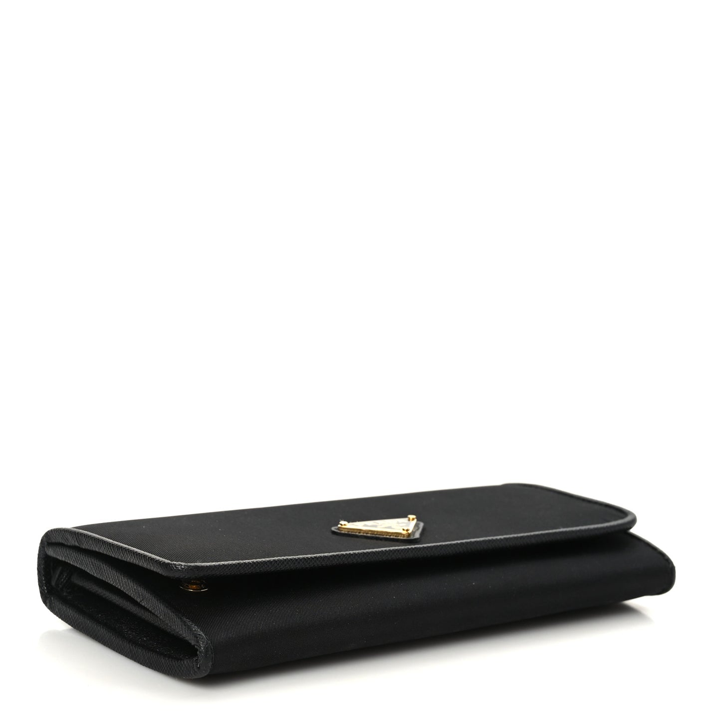 Tessuto Nylon Soft Calf Continental Flap Wallet Black