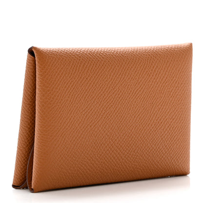 Hermes Epsom Calvi Duo Card Case Gold 2 of 6