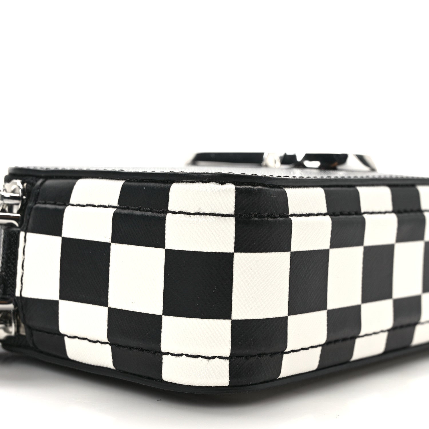 Marc Jacobs X Bloomingdales 150th Anniversary Saffiano Small Snapshot Camera Bag Black White 9 of 13