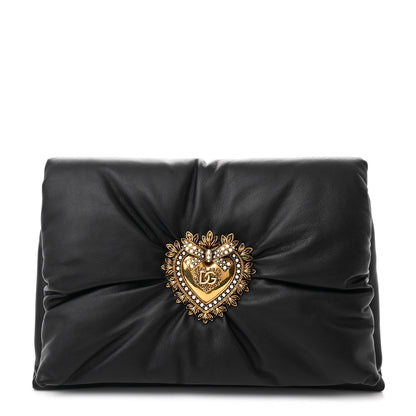 Dolce & Gabbana DOLCE GABBANA Calfskin Devotion Clutch Black 1 of 9