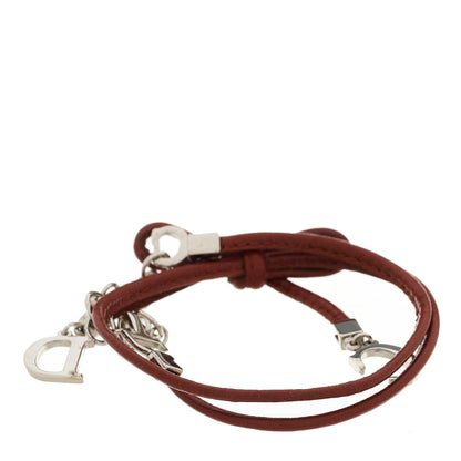 Christian Dior Calfskin CD Bow Choker Necklace Brown 2 of 3