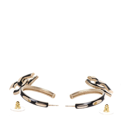 Chanel Enamel CC Drop Earrings Black Gold 3 of 5