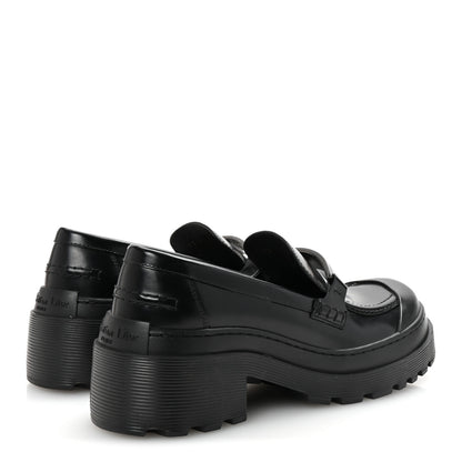 Christian Dior Brushed Calfskin Dior Code Lug Sole Platform 35mm Loafers 38.5 Black 5 of 9