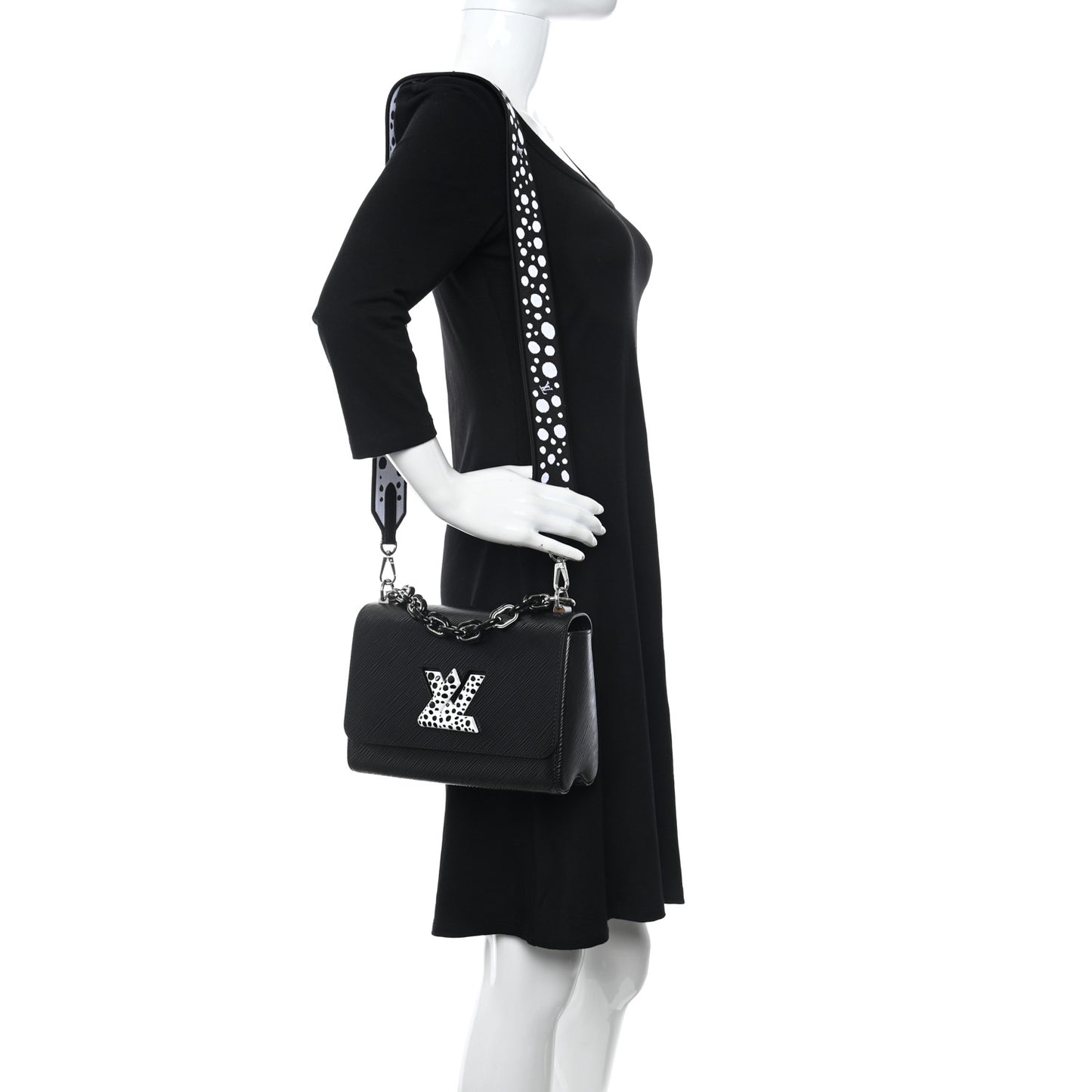 LV x YK Epi Infinity Dots Twist Shoulder Bag MM Black