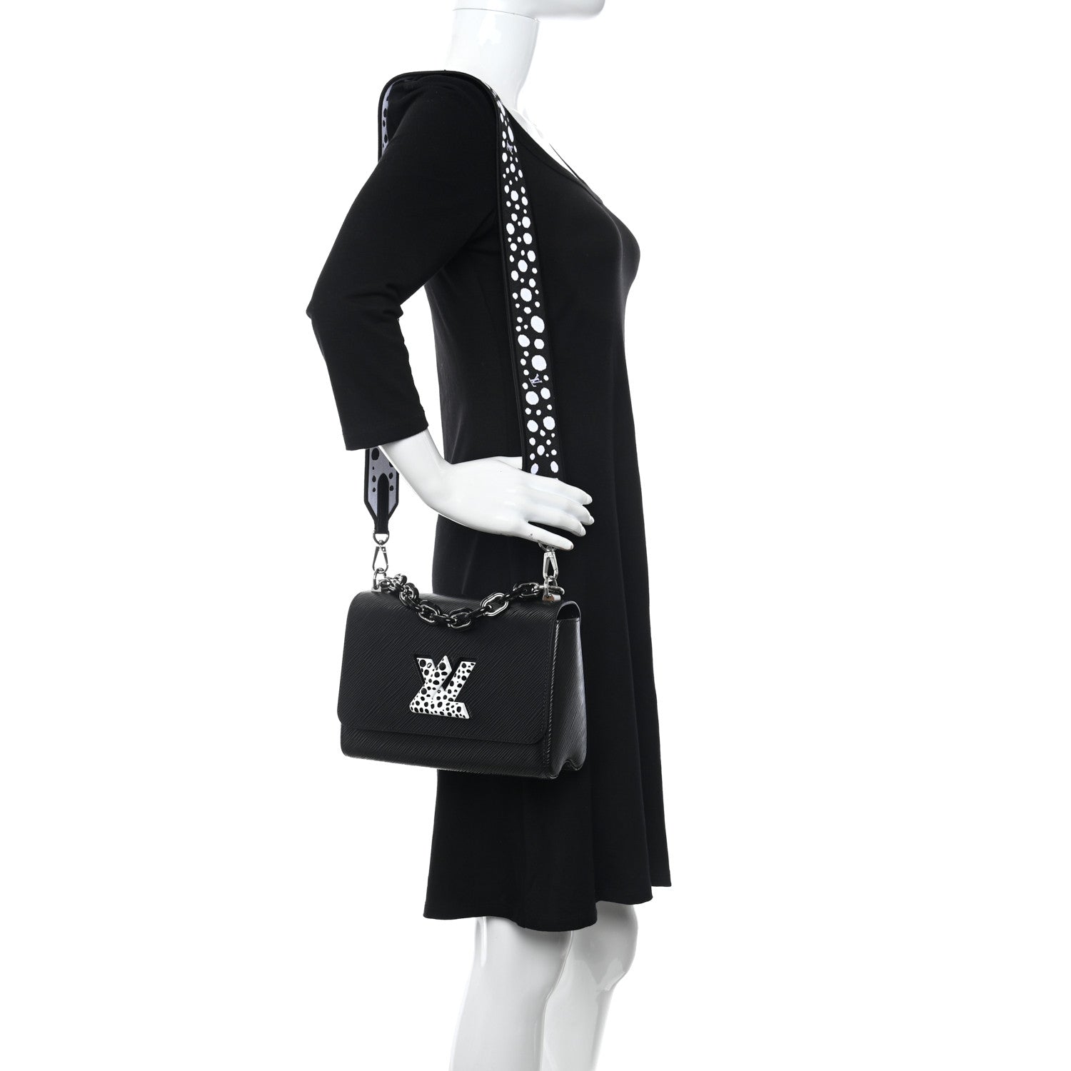 Louis Vuitton LV x YK Epi Infinity Dots Twist Shoulder Bag MM Black 2 of 12
