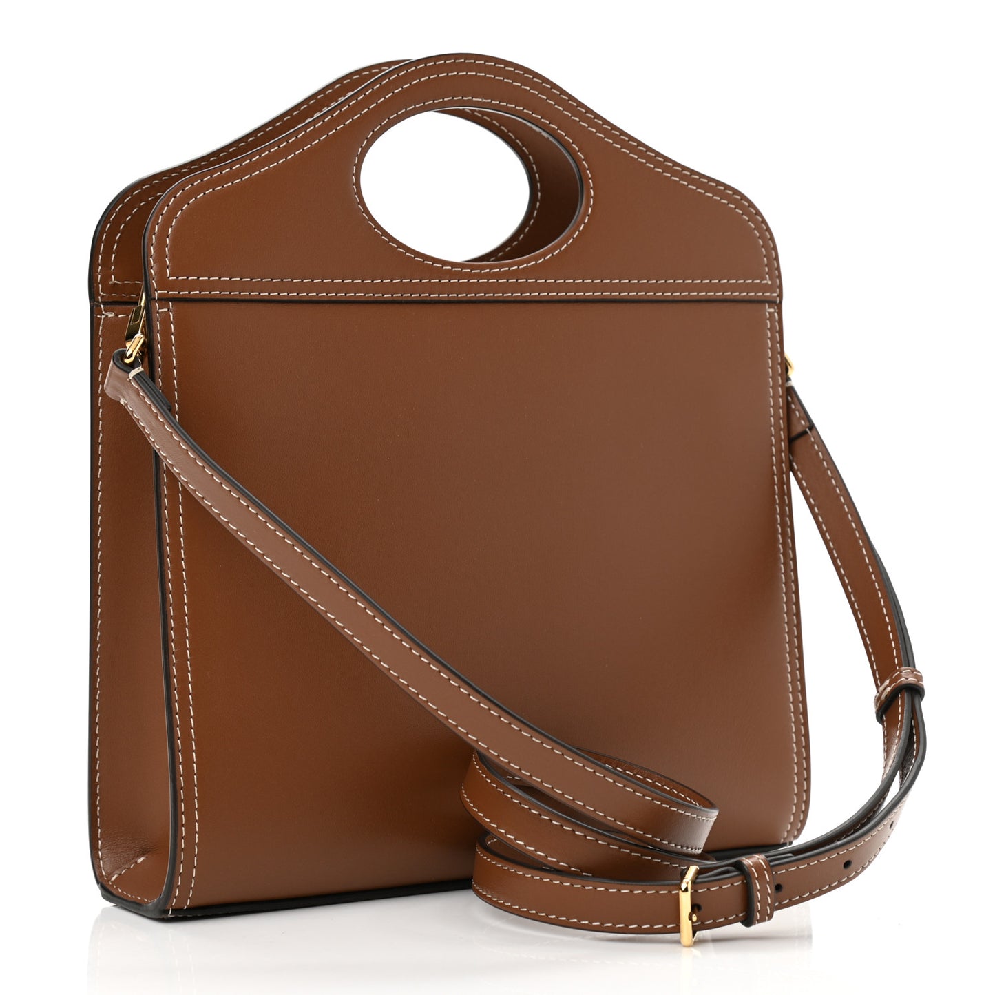 Smooth Calfskin Mini Pocket Bag Malt Brown