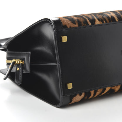 Saint Laurent Calf Hair Calfskin Monogram Medium Uptown Tote Black 7 of 10