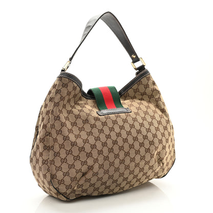 Gucci Monogram Large New Ladies Web Hobo Dark Brown 3 of 13
