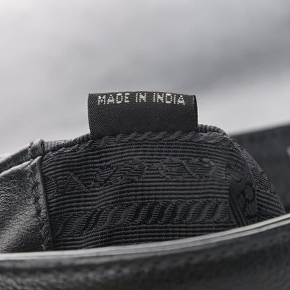 Prada Glace Calfskin Studded Crossbody Fuoco Black 7 of 13