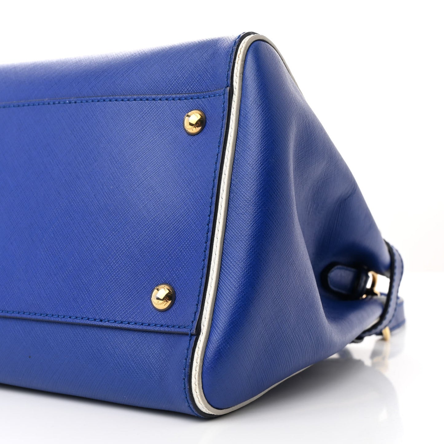 Hammered Calfskin Batik Tote Blue White