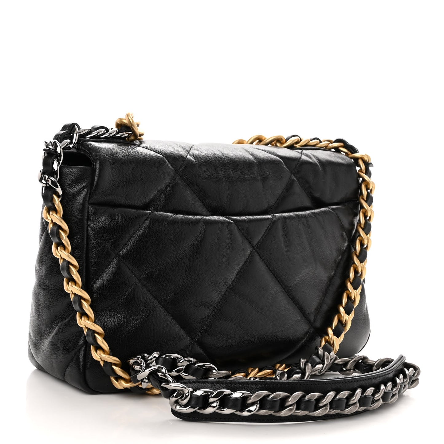 Goatskin Quilted Medium Chanel 19 Flap Black